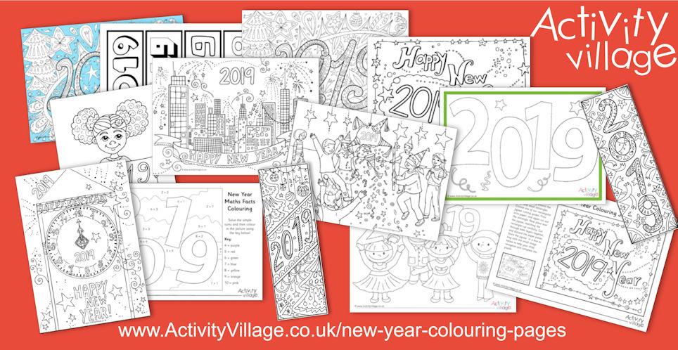 New Year Colouring Pages for 2019! New Year Colouring Pages for 2019!