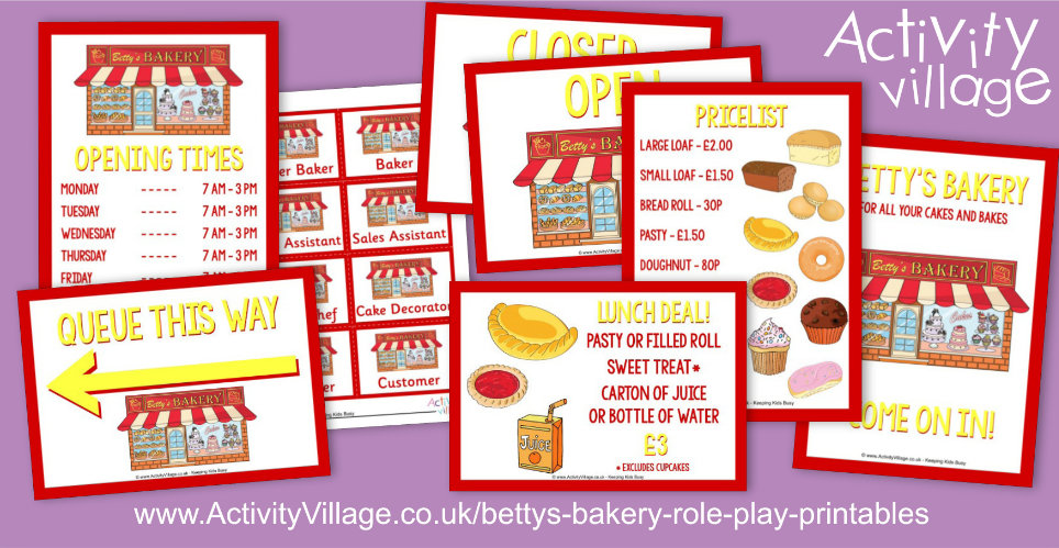 Our Latest Role Play Printables - Betty's Bakery! Our Latest Role Play Printables - Betty's Bakery!