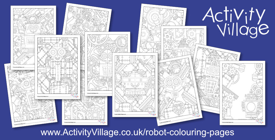 Pack of 12 New Robot Colouring Pages Pack of 12 New Robot Colouring Pages