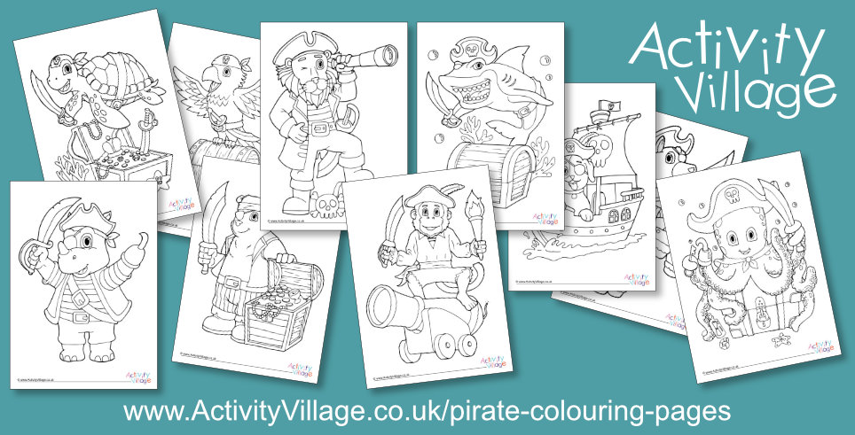Fun Pirate Animal Colouring Pages!