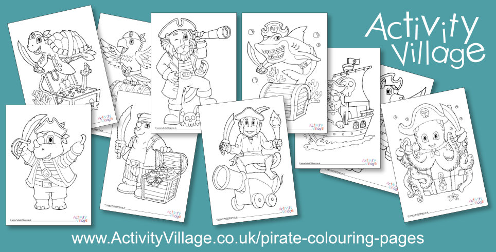 Fun Pirate Animal Colouring Pages! Fun Pirate Animal Colouring Pages!