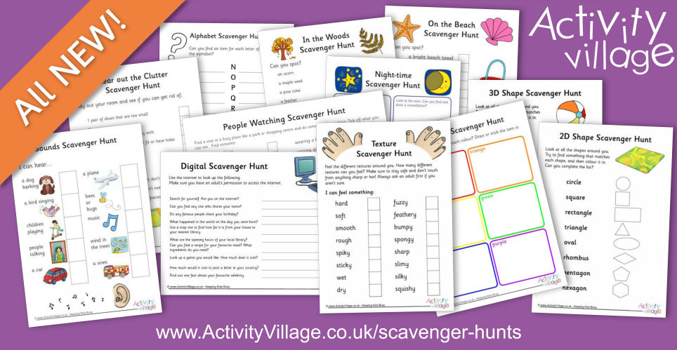 Really Exciting New Ideas for Scavenger Hunts - With Printables! Really Exciting New Ideas for Scavenger Hunts - With Printables!
