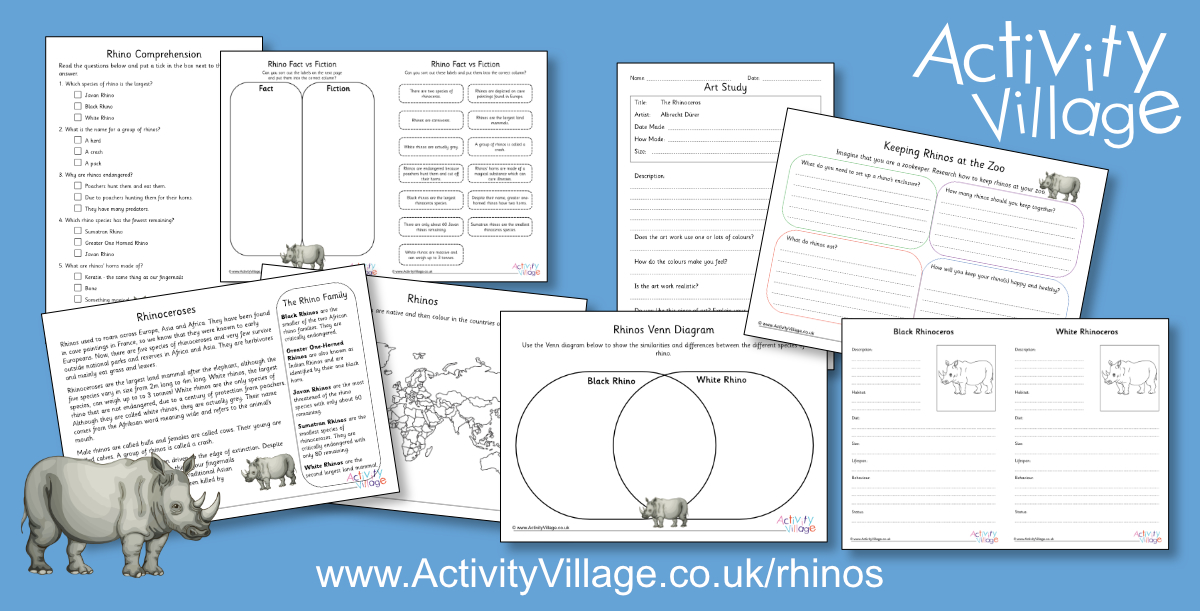 Topping Up Our Rhino Worksheets Topping Up Our Rhino Worksheets