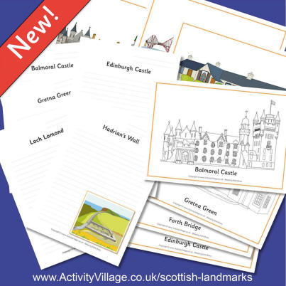 Scottish Landmarks - Colouring Pages, Posters and Writing Pages
