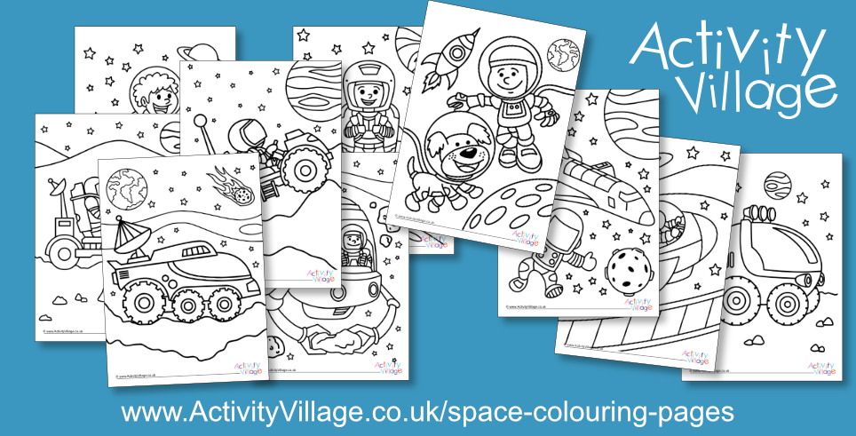 Topping Up Our Space Colouring Pages