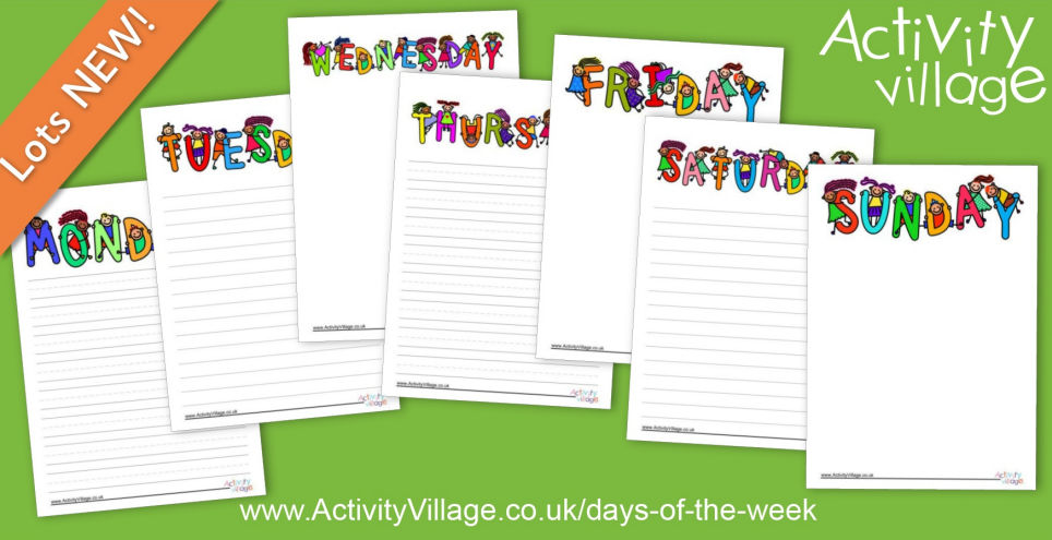Special Writing Paper for Each Day of the Week