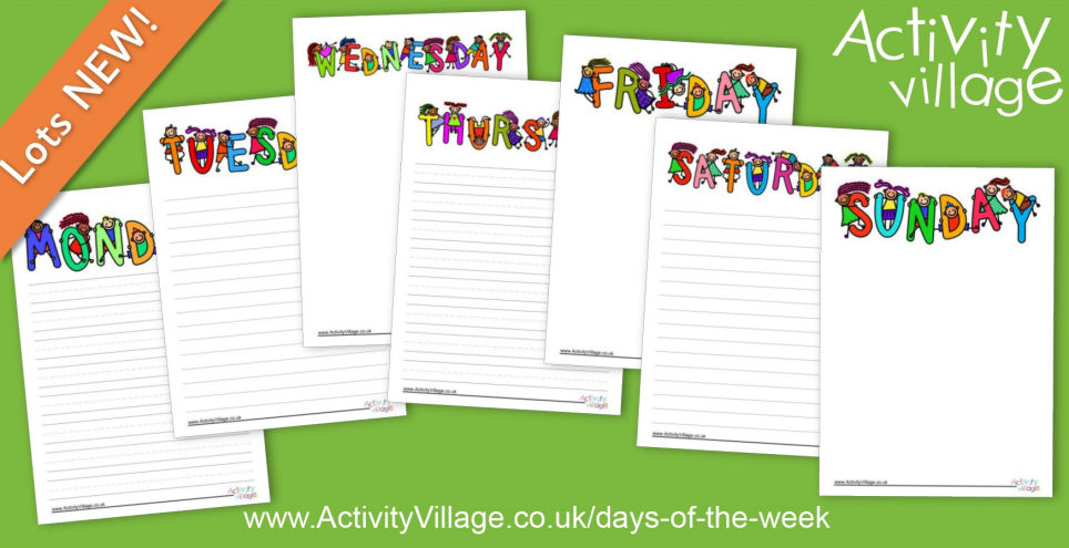 Special Writing Paper for Each Day of the Week Special Writing Paper for Each Day of the Week