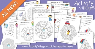 20 Fun New Mazes - Transport Themed and For a Range of Ages and Stages