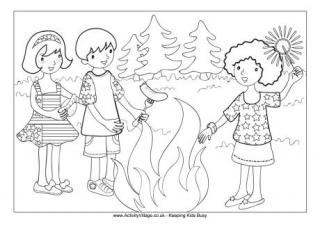 Fourth of July Picnic Colouring Page