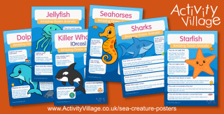 6 New Sea Creature Fun Fact Posters
