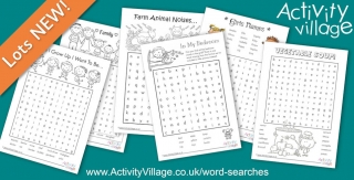 6 New Word Search Puzzles for the Kids