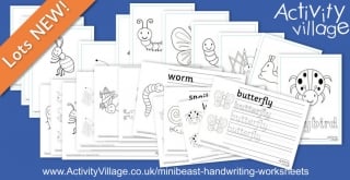 A Big Bundle of New Handwriting Worksheets with Minibeast Theme