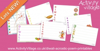Acrostic Poetry Printables for Diwali