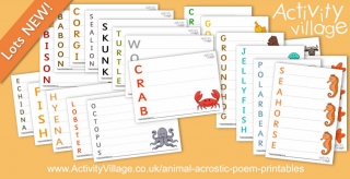Adding To Our Collection of Animal Acrostic Poem Printables