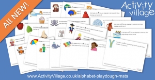 Another Set of Alphabet Playdough Mats for Beginning Letters