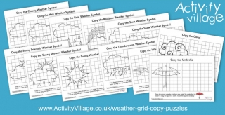 Beginning a Weather Puzzle Collection with these Weather Grid Copies