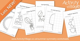 Challenge the Kids to our Newest Symmetry Worksheets, Themed for Summer