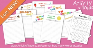 Challenge the Kids With These New Summer How Many Words Puzzles