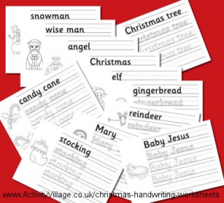 A Huge Stack of Christmas Handwriting Worksheets..