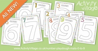 Colourful Early Learning Number Playdough Mats for Little Ones