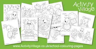 Cute New Ladybirds Go To School Colouring Pages