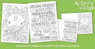 Two New Earth Day Colouring Pages