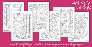 Finishing Off Our Illuminated Alphabet Colouring Pages!