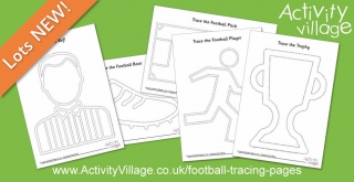 Five New Football Tracing Pages for Pencil Control