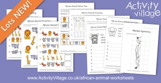Fun New African Animal Worksheets...