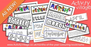 Fun New Bookmarks and Colouring Bookmarks for the Months of the Year
