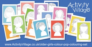 Fun New Older Girls Colour Pop Colouring Pages!
