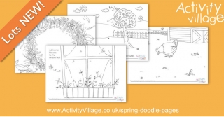 Fun New Spring Doodle Pages for Imaginative Drawing and Colouring