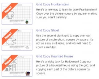 New Halloween Grid Copy Puzzles