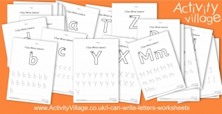 New "I Can Write Letters" Worksheets