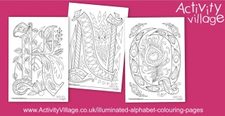 Adding to our Illuminated Alphabet Colouring Pages and Cards
