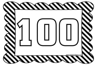 100 Colouring Page