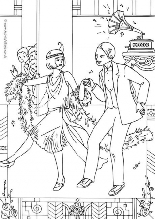 1920s Dancing Colouring Page