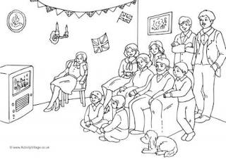1950s Television Colouring Page