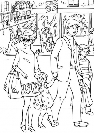 1960s Carnaby Street Colouring Page