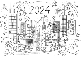 2024 City Colouring Page