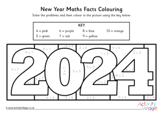 2024 Maths Facts Colouring Page