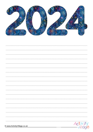 2024 Writing Paper - Fireworks