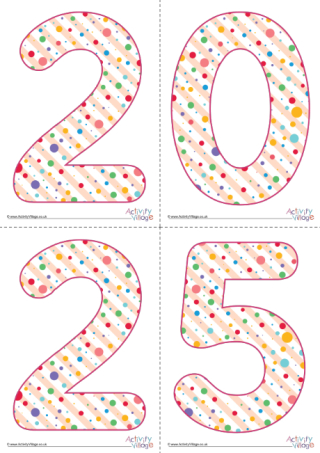 2025 Display Numbers - Dotty Large