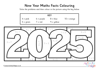 2025 Maths Facts Colouring Page