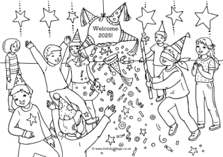 2025 Pinata Colouring Page