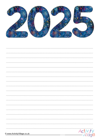 2025 Writing Paper - Fireworks