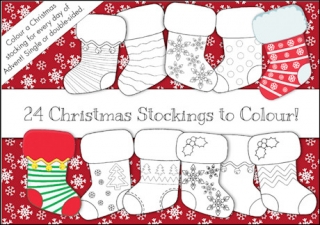 24 Christmas stockings to colour