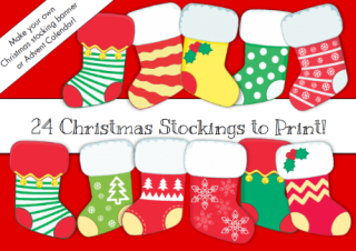 24 Christmas Stockings Printable