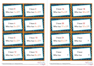 2 Times Table Around The World Cards