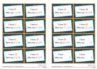 2 Times Table Around The World Cards